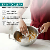 Premium TRI-PLY SAS Stainless Steel Deep Kadai with Lid (1.5 L)