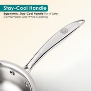 Premium  TRI-PLY SAS Frying Pan 1 L (Without Lid) - HSG Kitchen Avartan Series