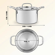 Premium TRI-PLY SAS Casserole 3L with Lid - HSG Kitchen Avartan Series