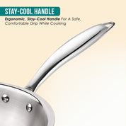 Premium  TRI-PLY Triply Fry Pan Taper Side Style w/Glass Lid - 22 CM/1.5L -  HSG Kitchen Avartan Series