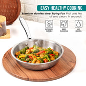 Premium TRI-PLY  Triply Fry Pan Taper Side Style w/out Lid - 20 CM/1L - HSG Kitchen Avartan Series