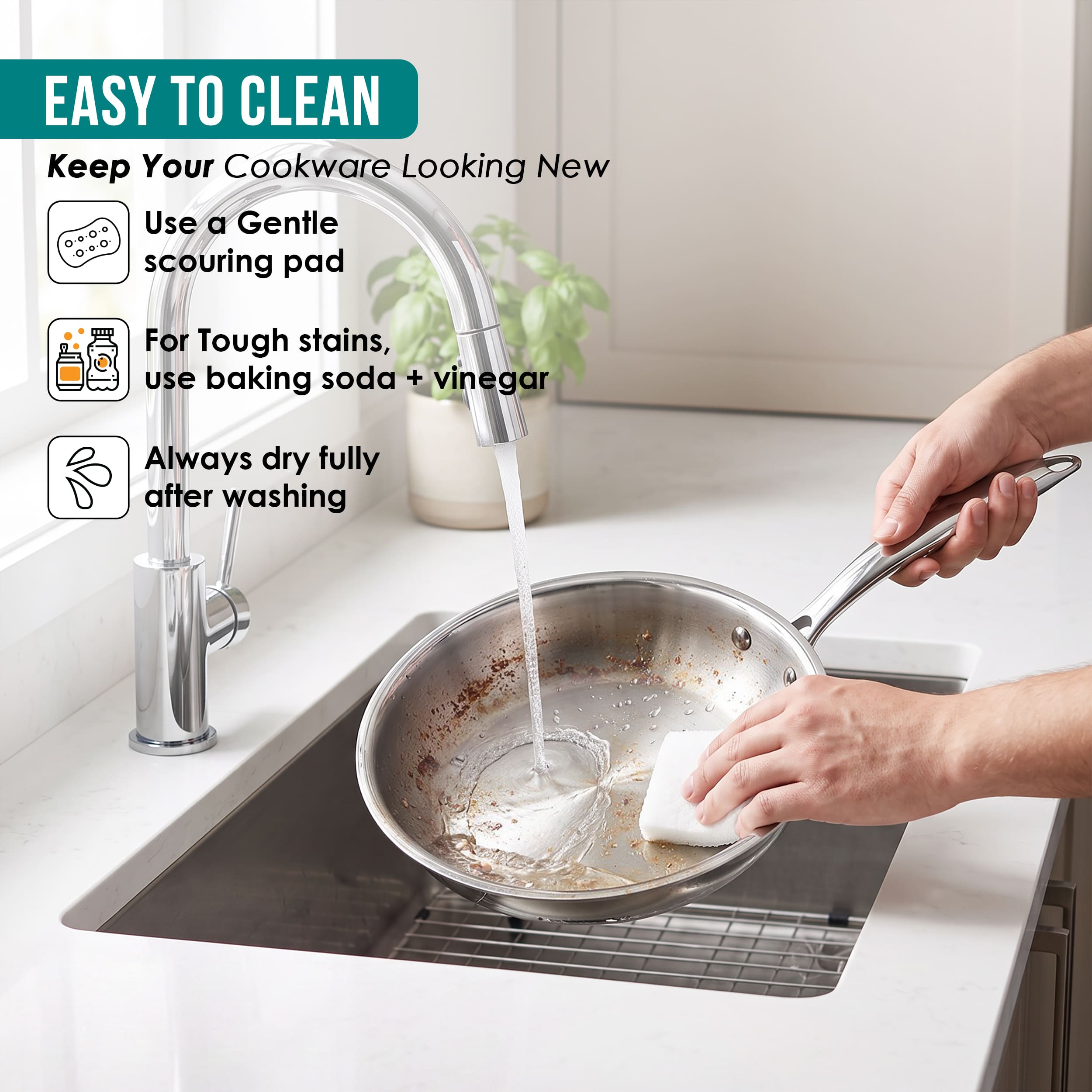 Premium TRI-PLY  Triply Fry Pan Taper Side Style w/out Lid - 20 CM/1L - HSG Kitchen Avartan Series