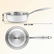 Premium  TRI-PLY SAS Frying Pan 1 L (Without Lid) - HSG Kitchen Avartan Series