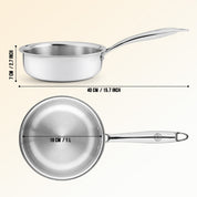 Premium  TRI-PLY SAS Frying Pan 1 L/19cm (Without Lid) - HSG Kitchen Avartan Series