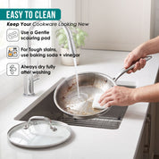 Premium  TRI-PLY Triply Fry Pan Taper Side Style w/Glass Lid - 22 CM/1.5L -  HSG Kitchen Avartan Series