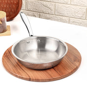 Premium TRI-PLY  Triply Fry Pan Taper Side Style w/out Lid - 20 CM/1L - HSG Kitchen Avartan Series