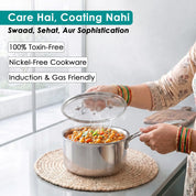Premium TRI-PLY SAS Sauce Pan 1.5L with Lid - HSG Kitchen Avartan Series