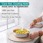 Premium  TRI-PLY SAS Frying Pan 1 L (Without Lid) - HSG Kitchen Avartan Series